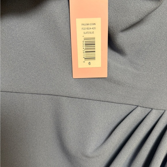 NWT Sachin & Babi Paulina 4-Way Stretch Crepe Gown –Slate Blue Slate Blue Size 6 - Picture 8 of 13